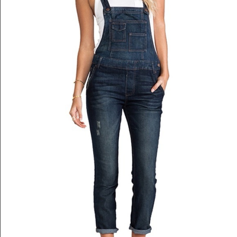 FREE PEOLE Brady Washed Denim Overalls - Picture 2 of 11